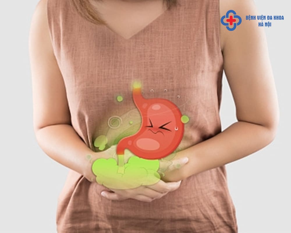 Chướng hơi là một nguyên nhân gây đau bụng trên rốn